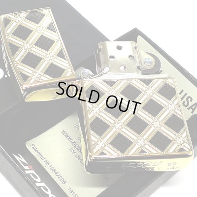 画像7: ZIPPO ライター ダイアモンドパターン ゴールド&ブラック ジッポ 金タンク 両面加工 黒 エッチング彫刻 かっこいい おしゃれ メンズ ギフト プレゼント