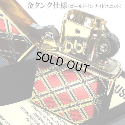 画像4: ZIPPO ダイアモンドパターン ジッポ ライター ゴールド&レッド 金タンク 赤 両面加工 彫刻 かっこいい おしゃれ メンズ ギフト プレゼント