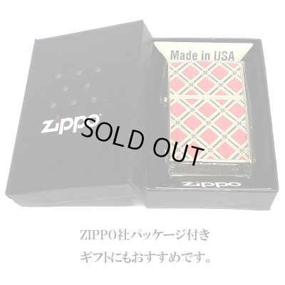 画像8: ZIPPO ダイアモンドパターン ジッポ ライター ゴールド&レッド 金タンク 赤 両面加工 彫刻 かっこいい おしゃれ メンズ ギフト プレゼント