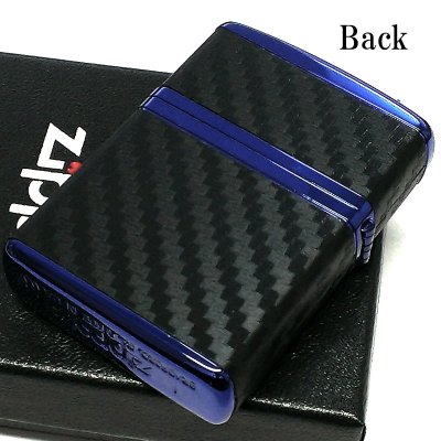 画像3: ZIPPO ライター アーマー カーボン ジッポ おしゃれ ブルーイオンコーティング 4面連続加工 ブラック シンプル 黒 青 かっこいい メンズ シンプル 父の日 ギフト プレゼント
