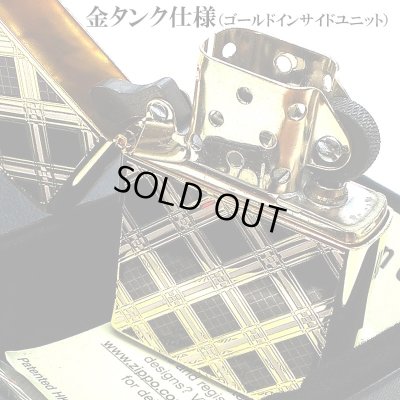 画像4: ZIPPO ライター ダイアモンドパターン ゴールド&ブラック ジッポ 金タンク 両面加工 黒 エッチング彫刻 かっこいい おしゃれ メンズ ギフト プレゼント