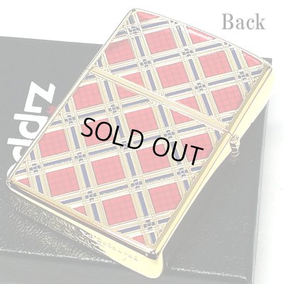 画像3: ZIPPO ダイアモンドパターン ジッポ ライター ゴールド&レッド 金タンク 赤 両面加工 彫刻 かっこいい おしゃれ メンズ ギフト プレゼント