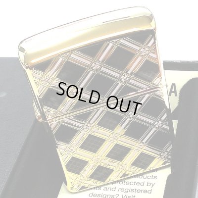 画像6: ZIPPO ライター ダイアモンドパターン ゴールド&ブラック ジッポ 金タンク 両面加工 黒 エッチング彫刻 かっこいい おしゃれ メンズ ギフト プレゼント
