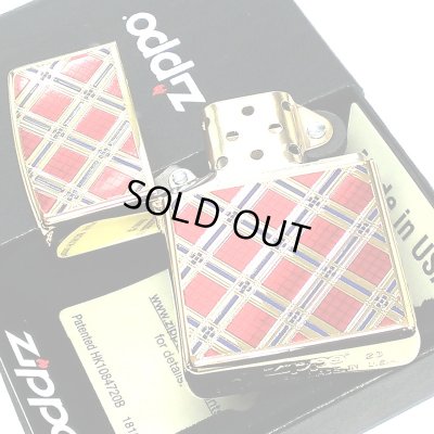 画像7: ZIPPO ダイアモンドパターン ジッポ ライター ゴールド&レッド 金タンク 赤 両面加工 彫刻 かっこいい おしゃれ メンズ ギフト プレゼント