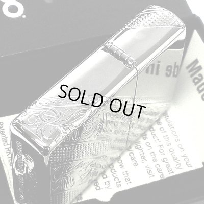 画像5: ZIPPOライター アラベスク 4面彫刻 鏡面プラチナ シルバー ジッポ 銀 高級 唐草 かっこいい おしゃれ メンズ 父の日 ギフト プレゼント