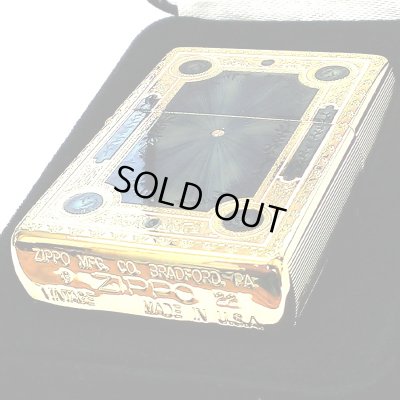 画像4: ZIPPO ライター 1937レプリカ フラットトップ ゴールド&ブルー ファンタジーブック ジッポ かっこいい 5面加工 エッチング彫刻 金青 金タンク おしゃれ メンズ プレゼント ギフト