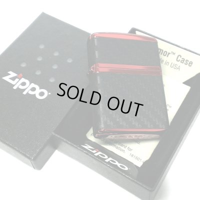 画像5: ZIPPO アーマー カーボン ジッポ ライター イオンレッドコーティング 4面連続加工 かっこいい ブラック シンプル 黒 赤 おしゃれ メンズ 父の日 ギフト プレゼント
