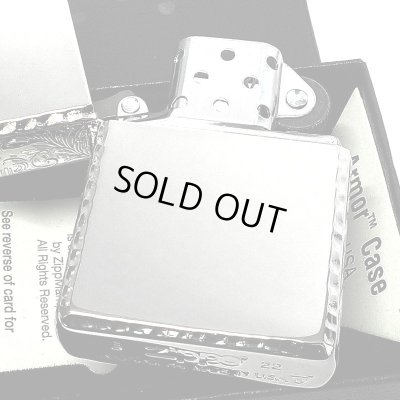 画像8: ZIPPO ライター アーマー 鏡面プラチナシルバー ジッポ サイドアラベスク リューター加工 ギフト シンプル かっこいい 重厚 おしゃれ メンズ プレゼント