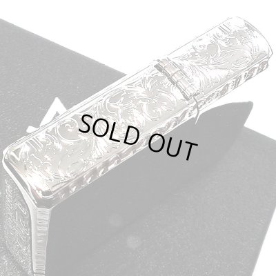 画像4: ZIPPO ライター アーマー 鏡面プラチナシルバー ジッポ サイドアラベスク リューター加工 ギフト シンプル かっこいい 重厚 おしゃれ メンズ プレゼント