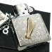 画像4: ZIPPO ライター かわいい 楽器 ハープ メタル ジッポロゴ シルバー 可愛い 両面加工 ハート 音符 ホワイトニッケル 銀 おしゃれ メンズ レディース プレゼント ギフト