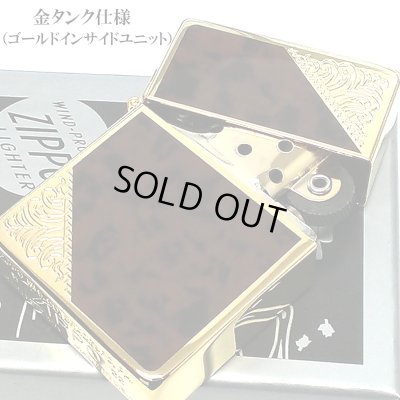 画像4: ZIPPO 1935 復刻レプリカ ベネチアン ジッポ ライター ゴールド＆ブラウン 茶 クラシック アラベスク 両面加工 マーブル柄 金タンク かっこいい ギフト メンズ プレゼント