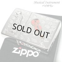 ZIPPO ライター バイオリンメタル 楽器 ジッポ かわいい シルバー 両面加工 ハート 音符 可愛い ホワイトニッケル 銀 おしゃれ メンズ レディース プレゼント ギフト