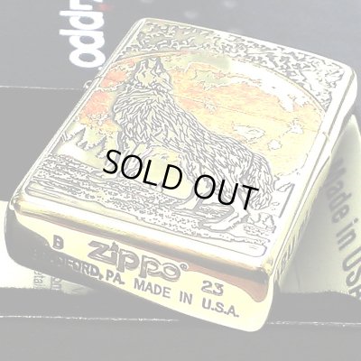 画像4: ZIPPO 狼 かっこいい ウルフデザイン ジッポ ライター 彫刻 オオカミ WOLF DESIGN アンティークゴールド 珍しい メンズ 真鍮メッキ 金燻し おしゃれ ギフト プレゼント
