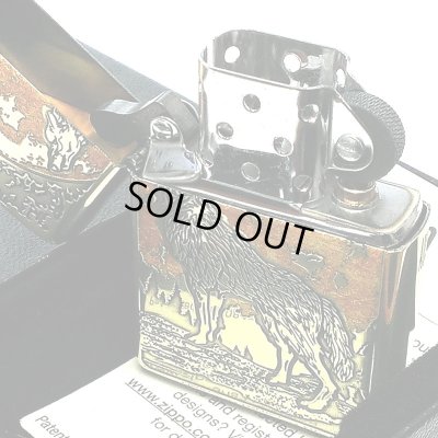 画像5: ZIPPO 狼 かっこいい ウルフデザイン ジッポ ライター 彫刻 オオカミ WOLF DESIGN アンティークゴールド 珍しい メンズ 真鍮メッキ 金燻し おしゃれ ギフト プレゼント