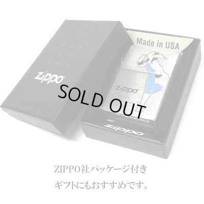 画像5: ZIPPO ウィンディー ジッポ ライター ロゴ 銀 かっこいい ブルー アンティークシルバー サテン仕上げ 色差し 彫刻 レトロ おしゃれ メンズ ギフト プレゼント