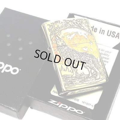 画像6: ZIPPO 狼 かっこいい ウルフデザイン ジッポ ライター 彫刻 オオカミ WOLF DESIGN アンティークゴールド 珍しい メンズ 真鍮メッキ 金燻し おしゃれ ギフト プレゼント