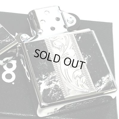 画像4: ZIPPO かっこいい アラベスク＆黒大理石 ジッポ ライター Marble＆Engrave シルバー＆ブラック 彫刻 両面加工 黒銀 おしゃれ メンズ ギフト プレゼント