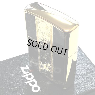 画像5: ZIPPO ライター アラベスク＆黒大理石 Marble＆Engrave 金タンク ゴールド＆ブラック ジッポ 彫刻 両面加工 黒金 かっこいい おしゃれ メンズ ギフト プレゼント