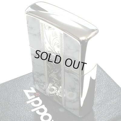 画像5: ZIPPO アラベスク＆大理石 ジッポ ライター Marble＆Engrave シルバー ホワイト 彫刻 両面加工 白銀 かっこいい おしゃれ メンズ ギフト プレゼント