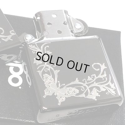 画像4: ZIPPO ライター バタフライ ジッポ ロゴ ブラックニッケル 蝶 可愛い 銀差し かわいい おしゃれ 黒 女性 レディース ギフト プレゼント