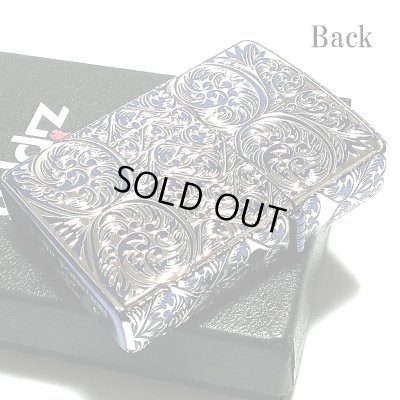 画像3: ZIPPO スプレンダー イオンブルー ジッポ ライター アラベスク模様 5面加工 彫刻 シルバー鍍金差し 青 かっこいい おしゃれ レディース メンズ ギフト プレゼント