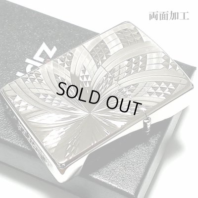 画像4: ZIPPO ライター ダイヤモンドカット スパイラル ジッポ プラチナシルバー 彫刻 両面加工 メンズ 動画あり かっこいい ジッポー ギフト プレゼント