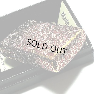 画像5: ZIPPO ライター スプレンダー イオンレッド ジッポ アラベスク模様 5面加工 金タンク 彫刻 ゴールド鍍金差し 赤 かっこいい おしゃれ レディース メンズ ギフト プレゼント