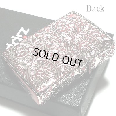 画像3: ZIPPO ライター スプレンダー イオンレッド アラベスク模様 ジッポ 5面加工 彫刻 シルバー鍍金差し かっこいい おしゃれ レディース メンズ ギフト プレゼント