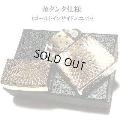 画像4: ジッポ ライター ZIPPO ダイヤモンドカット ゴールド K24 純金メッキ 彫刻 両面加工 金タンク ジッポー かっこいい おしゃれ メンズ ギフト プレゼント