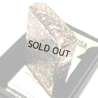 画像6: ZIPPO ライター スプレンダー イオンレッド ジッポ アラベスク模様 5面加工 金タンク 彫刻 ゴールド鍍金差し 赤 かっこいい おしゃれ レディース メンズ ギフト プレゼント