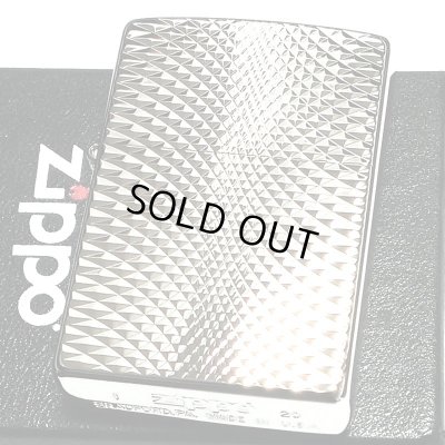 画像2: ZIPPO ライター ダイヤモンドカット ジッポ プラチナシルバー 彫刻 両面加工 銀 かっこいい おしゃれ メンズ ギフト プレゼント