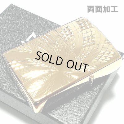 画像4: ZIPPO ライター ダイヤモンドカット スパイラル ジッポ K24 純金メッキ 彫刻 金タンク 両面加工 メンズ かっこいい ジッポー ギフト プレゼント