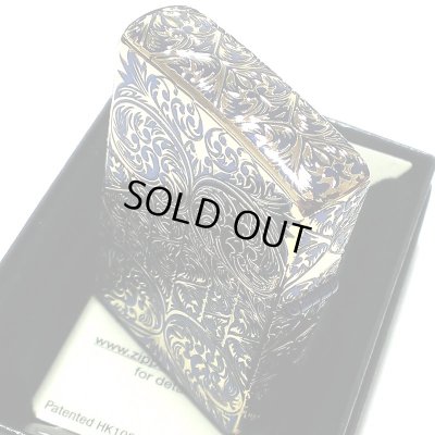 画像6: ZIPPO スプレンダー イオンブルー ジッポ ライター アラベスク模様 5面加工 彫刻 ゴールド鍍金差し 金タンク 青 かっこいい おしゃれ レディース メンズ ギフト プレゼント
