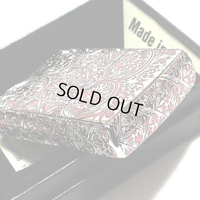 画像5: ZIPPO ライター スプレンダー イオンレッド アラベスク模様 ジッポ 5面加工 彫刻 シルバー鍍金差し かっこいい おしゃれ レディース メンズ ギフト プレゼント