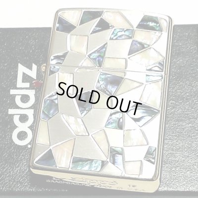 画像3: ZIPPO ライター ジッポ シェル シルバー ゴールドメッキ 鏡面 天然貝象嵌 シェルイン 両面加工 おしゃれ かっこいい メンズ レディース ギフト プレゼント