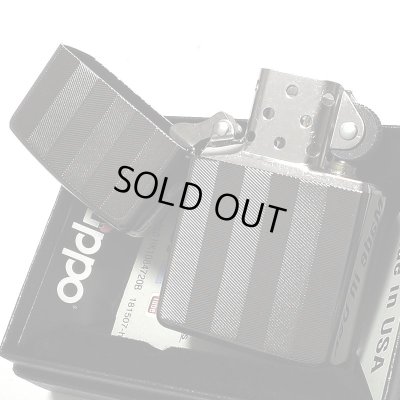 画像4: ZIPPO ライター かっこいい スーパーファインエッチング ヘリンボーン柄 ブラックニッケル ジッポ 両面加工 黒 シンプル メンズ プレゼント ギフト