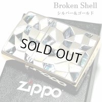 ZIPPO ライター ジッポ シェル シルバー ゴールドメッキ 鏡面 天然貝象嵌 シェルイン 両面加工 おしゃれ かっこいい メンズ レディース ギフト プレゼント