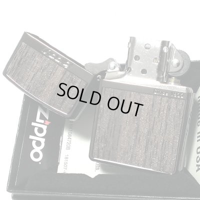 画像4: ZIPPO ライター ローズウッド ライト ネオブラック 彫刻 ストライプ ジッポ ウッド貼り 黒 両面加工 かっこいい おしゃれ レディース メンズ ギフト プレゼント