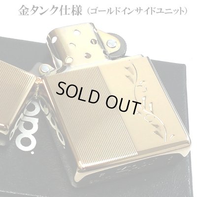 画像4: ZIPPO ライター 手彫り彫刻 金メッキ リーフ ジッポ 金タンク K24 ゴールド ハンドカット シンプル おしゃれ メンズ レディース ギフト プレゼント