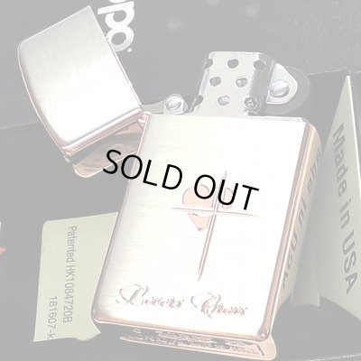 画像3: ZIPPO スリム ジッポ ライター ハート クロス ラバーズ 彫刻 ピンクゴールド シルバーサテン 可愛い 女性 メンズ レディース かわいい シンプル ギフト プレゼント
