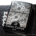 画像2: ZIPPO おしゃれ ライター サイモンカーター ジッポ かっこいい ペイズリ― マットブラック×シルバー 艶消し 黒 彫刻 メンズ ブランド プレゼントかわいい (2)