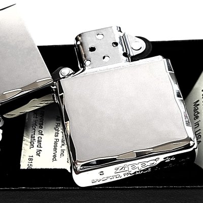 画像5: ZIPPO アーマー ジッポ ライター 鏡面プラチナシルバー シャインレイ 重厚モデル 両面コーナー彫刻 シンプル かっこいい メンズ ギフト プレゼント