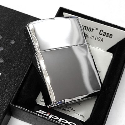 画像6: ZIPPO アーマー ジッポ ライター 鏡面プラチナシルバー シャインレイ 重厚モデル 両面コーナー彫刻 シンプル かっこいい メンズ ギフト プレゼント