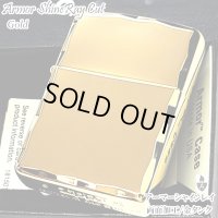 ZIPPO アーマー ジッポ ライター ゴールド シャインレイ 金タンク 重厚モデル 両面コーナー彫刻 金 シンプル メンズ ジッポー ギフト プレゼント
