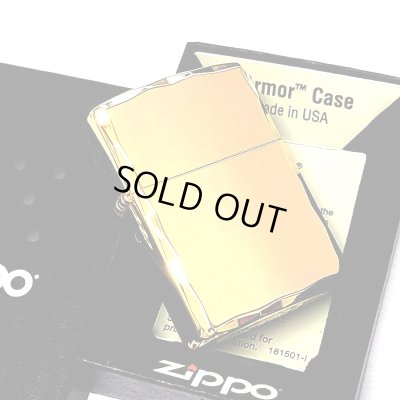 画像6: ZIPPO アーマー ジッポ ライター ゴールド シャインレイ 金タンク 重厚モデル 両面コーナー彫刻 金 シンプル メンズ ジッポー ギフト プレゼント