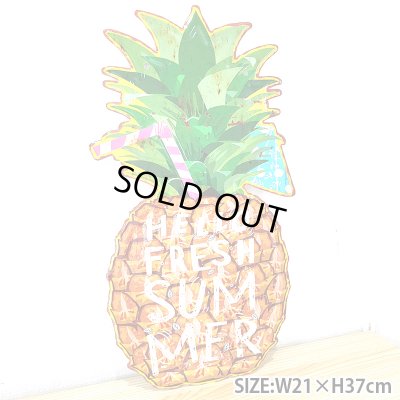 画像2: ブリキ看板 可愛い ビンテージ Pineapple Summer パイナップル ジュース アンティーク ガレージ プレート 壁飾り アメリカン 雑貨 インテリア おしゃれ かわいい サーファー カフェ 店舗