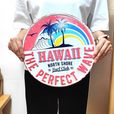 画像6: ブリキ看板 かわいい ハワイ ビンテージ THE PARFECT WAVE ヤシの木 ビーチ 海 アンティーク ガレージ プレート 壁飾り 可愛い アメリカン 雑貨 インテリア おしゃれ サーファー カフェ 店舗