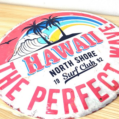 画像4: ブリキ看板 かわいい ハワイ ビンテージ THE PARFECT WAVE ヤシの木 ビーチ 海 アンティーク ガレージ プレート 壁飾り 可愛い アメリカン 雑貨 インテリア おしゃれ サーファー カフェ 店舗