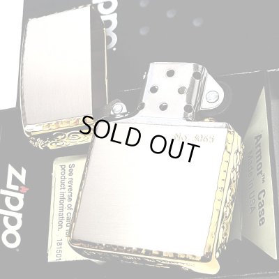 画像7: ZIPPO アーマー 限定 3面彫刻 アラベスク シルバー&ゴールド ジッポ ライター かっこいい 金銀 シリアルNo刻印 コーナーリューター 重厚 メンズ ギフト