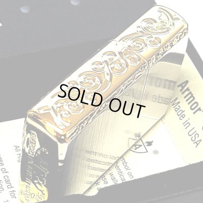 画像4: ZIPPO アーマー 限定 3面彫刻 アラベスク シルバー&ゴールド ジッポ ライター かっこいい 金銀 シリアルNo刻印 コーナーリューター 重厚 メンズ ギフト